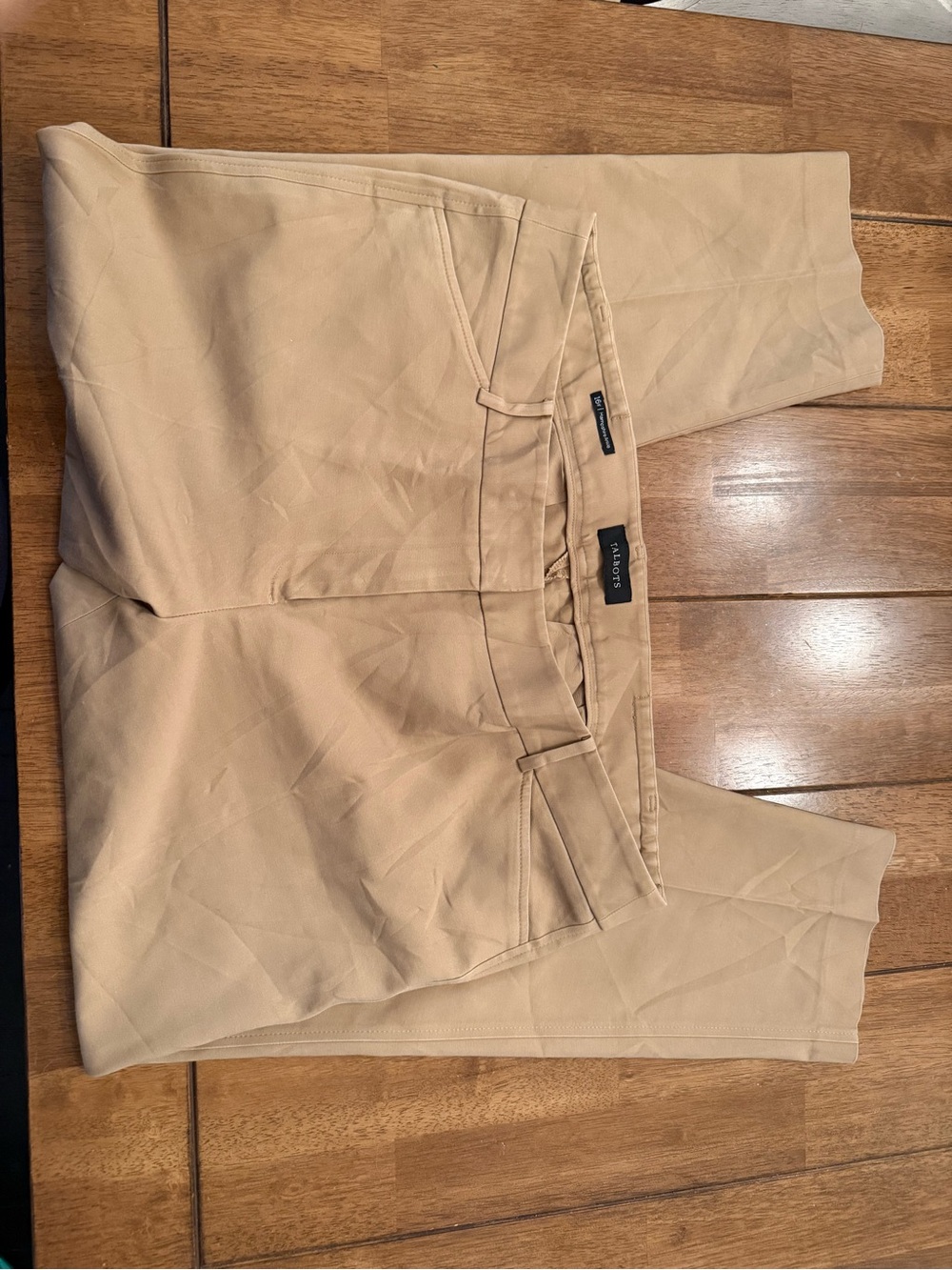 Talbots Hampshire Ankle Pants Women's 16W Khaki Tan Straight Leg Stretch Career